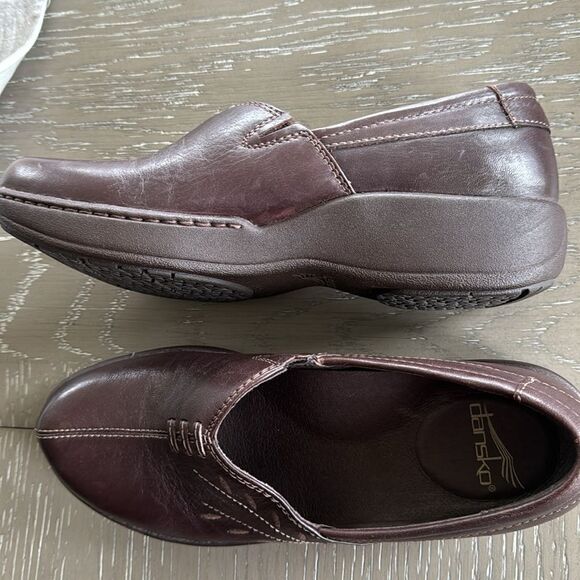 Dansko Women’s Abigail Brown Leather Slip On Clogs Nursing Comfort Shoes Size 38 - Picture 10 of 12